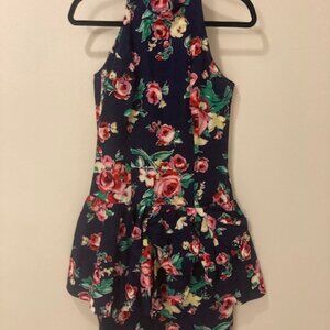 Halter, Floral, double layer dress